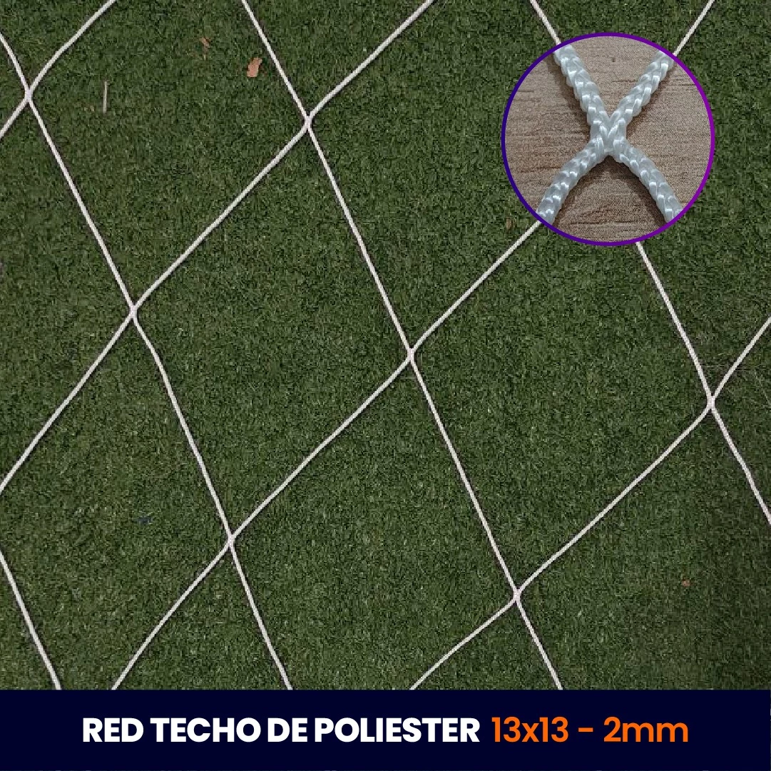 Red Perimetral para cancha de Futbol - 13x13 - 2mm - Blanco - 1m²