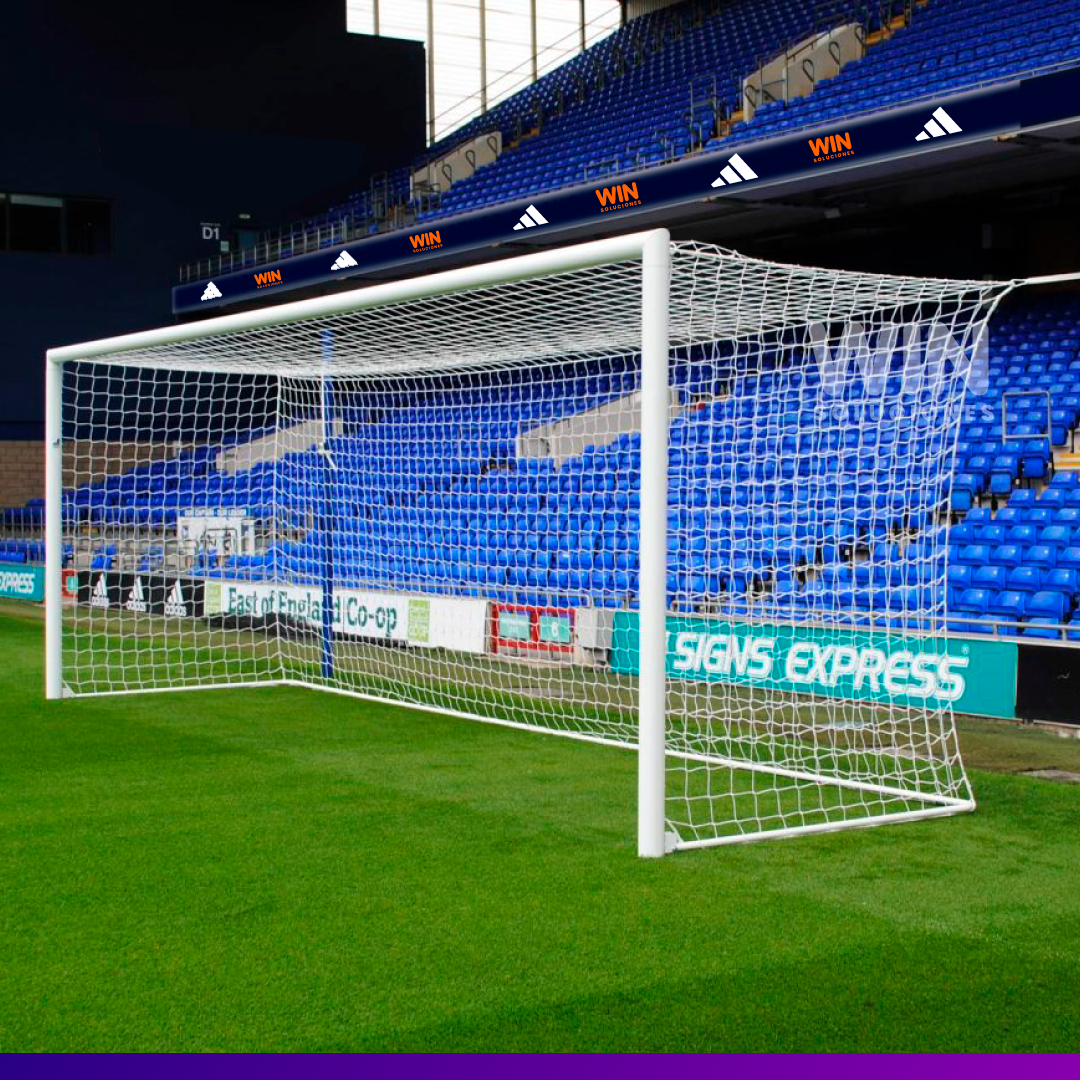 Redes para Arcos de Fútbol 11 – Medidas 7.30 x 2.44 m – Cajón 1.80 x 1.80 m – Polietileno 4 mm